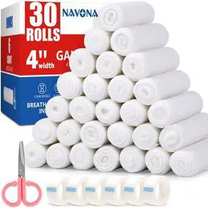 Gauze Rolls 30 Pack, 4 in x 4.1 Yards Gauze Rolls 30 Pack, 4 in x 4.1 Yards