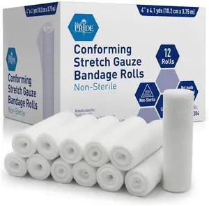 Conforming Gauze Rolls,First Aid Stretch Bandage,4 in x 4.1 yd Conforming Gauze Rolls,First Aid Stretch Bandage,4 in x 4.1 yd