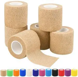 2" Self Adhesive Bandage Wraps, 6pcs 5 Yard Breathable Elastic Wraps, Skin Color Vet Wraps 2" Self Adhesive Bandage Wraps, 6pcs 5 Yard Breathable Elastic Wraps, Skin Color Vet Wraps