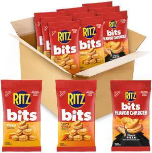 Bits Flavor Charged Sandwich Crackers Variety Pack, Snacks for Kids and Adults, Lunch Snacks, 9-3 oz Bags Bits Flavor Charged Sandwich Crackers Variety Pack, Snacks for Kids and Adults, Lunch Snacks, 9-3 oz Bags