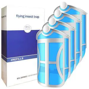Refill Cartridges Kit- Plug in Fly Trap & Indoor Bug Catcher for Gnats, House & Fruit Flies - Blue & UV Light Technology, Mess-Free Alternative (4PCS) Refill Cartridges Kit- Plug in Fly Trap & Indoor Bug Catcher for Gnats, House & Fruit Flies - Blue & UV Light Technology, Mess-Free Alternative (4PCS)