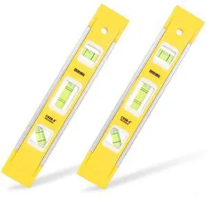 9 Inch Magnetic Spirit Level, Leveler Tool, 2-Pack, Yellow 9 Inch Magnetic Spirit Level, Leveler Tool, 2-Pack, Yellow