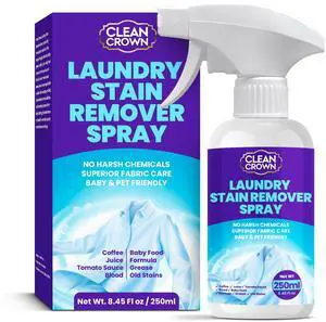 Laundry Stain Remover Spray (8.45 Fl oz), Spray and Wash Stain Remover for Clothes, Effective on Grease, Coffee, Juice, Baby Food, Formula, Tomato Sauce & Blood, Baby Clothing Laundry Stain Remover Spray (8.45 Fl oz), Spray and Wash Stain Remover for Clothes, Effective on Grease, Coffee, Juice, Baby Food, Formula, Tomato Sauce & Blood, Baby Clothing