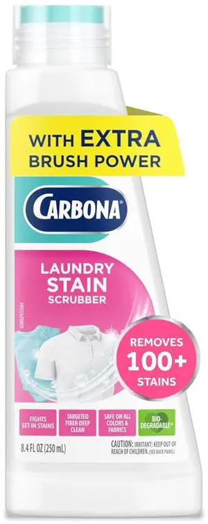 Laundry Stain Scrubber & Remover (8.4 Fl Oz), Extra-Strength Bio-Enzyme Formula, Brush-Top Applicator for Fiber-Deep Clean, Fast & Easy Laundry Stain Scrubber & Remover (8.4 Fl Oz), Extra-Strength Bio-Enzyme Formula, Brush-Top Applicator for Fiber-Deep Clean, Fast & Easy