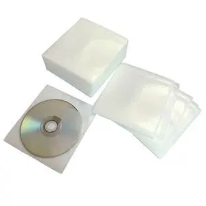 CD/DVD/BluRay Sleeves,Double-Sided Clear Refill Plastic Sleeve for CD and DVD Storage Binders with Drop-Proof Closure,100 Pack (New White) CD/DVD/BluRay Sleeves,Double-Sided Clear Refill Plastic Sleeve for CD and DVD Storage Binders with Drop-Proof Closure,100 Pack (New White)