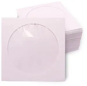 100pcs CD DVD Sleeves, White Paper CD DVD Sleeves Envelope Holder with Clear Window and Flap,120g Heavy Weight 100pcs CD DVD Sleeves, White Paper CD DVD Sleeves Envelope Holder with Clear Window and Flap,120g Heavy Weight