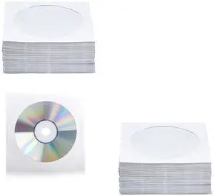 200 PCS CD DVD Sleeves, Premium White Paper CD DVD Sleeves Envelope Sleeves Holder with Clear Window and Close Flap Compatible with 3 Inch CD DVD 200 PCS CD DVD Sleeves, Premium White Paper CD DVD Sleeves Envelope Sleeves Holder with Clear Window and Close Flap Compatible with 3 Inch CD DVD