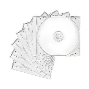 6 PCS Standard Single Clear CD Jewel Case, 10 mm Thin Clear CD Storage Case with Assembled Tray, Square-Shaped Single Plastic Disc DVD Storage Box Replacement for Most Cars (Transparent) 6 PCS Standard Single Clear CD Jewel Case, 10 mm Thin Clear CD Storage Case with Assembled Tray, Square-Shaped Single Plastic Disc DVD Storage Box Replacement for Most Cars (Transparent)