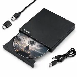 External CD DVD Drive, USB-A & USB-C CD Burner for Laptop, PC & Mac External CD DVD Drive, USB-A & USB-C CD Burner for Laptop, PC & Mac