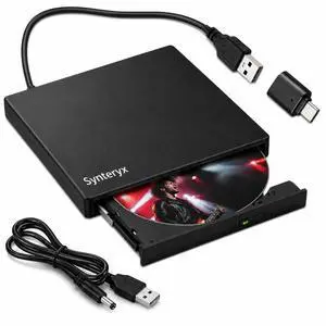 External CD/DVD Drive for Laptop, USB-A & Type-C CD Burner Reader External CD/DVD Drive for Laptop, USB-A & Type-C CD Burner Reader