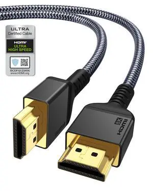 8K HDMI Cable PS5 3FT (Certified) Ultra High Speed HDMI® Cable 48Gbps 8K60 4K120 144Hz RTX 3090 eARC HDR HDCP 2.2&2.3 Compatible with PlayStation 5, Xbox Series X, Roku/Fire/Sony/LG TV 8K HDMI Cable PS5 3FT (Certified) Ultra High Speed HDMI® Cable 48Gbps 8K60 4K120 144Hz RTX 3090 eARC HDR HDCP 2.2&2.3 Compatible with PlayStation 5, Xbox Series X, Roku/Fire/Sony/LG TV