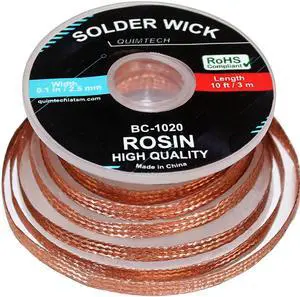 Solder Wick Braid Copper Wire with flux 10 ft.(3M) Length X 2.5mm Width I Desoldering Wire I Solder Sucker I Solder Remover I Soldering Iron I Solder Braid for Circuit Board (1pcs) Solder Wick Braid Copper Wire with flux 10 ft.(3M) Length X 2.5mm Width I Desoldering Wire I Solder Sucker I Solder Remover I Soldering Iron I Solder Braid for Circuit Board (1pcs)