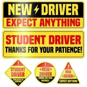 5 Pcs Student Driver Magnet for Car, 2 Large & 3 Small New Driver Magnets, High-Visibility Please Be Patient Student Driver Magnet Sign for All Vehicles 5 Pcs Student Driver Magnet for Car, 2 Large & 3 Small New Driver Magnets, High-Visibility Please Be Patient Student Driver Magnet Sign for All Vehicles
