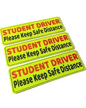 Please Keep Safe Distance Student Driver for Car 3 Pcs, Strong Magnetic Hold & Waterproof, Weather Resistant Reflective Student Driver Sign, Reusable Safety Warning Magnet for Teen Beginners Please Keep Safe Distance Student Driver for Car 3 Pcs, Strong Magnetic Hold & Waterproof, Weather Resistant Reflective Student Driver Sign, Reusable Safety Warning Magnet for Teen Beginners