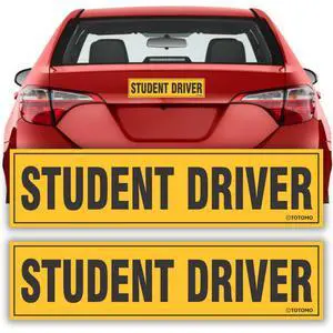Student Driver Magnet for Car Sign - Large 12"x3" Magnetic Reflective Vehicle Safety for New Rookie Learner Drivers Removable Bumper Sticker Please Be Patient (2 Pack) Yellow, Black Student Driver Magnet for Car Sign - Large 12"x3" Magnetic Reflective Vehicle Safety for New Rookie Learner Drivers Removable Bumper Sticker Please Be Patient (2 Pack) Yellow, Black