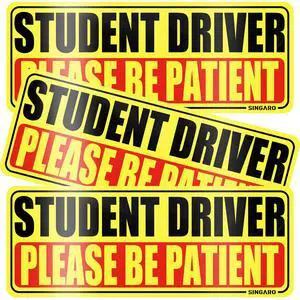 Student Driver Magnet for Car - Please Be Patient, 3Pcs Magnetic Reflective Novice Sticker, New Driver Decal, Removable Exterior Car Accessories Student Driver Magnet for Car - Please Be Patient, 3Pcs Magnetic Reflective Novice Sticker, New Driver Decal, Removable Exterior Car Accessories