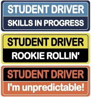 3Pcs Student Driver Magnet Sticker Reflective Magnetic 3 Styles Novice Attention Sign Rectangular Reusable Warning Bumper Magnetic Sticker Colorful for Car 3Pcs Student Driver Magnet Sticker Reflective Magnetic 3 Styles Novice Attention Sign Rectangular Reusable Warning Bumper Magnetic Sticker Colorful for Car