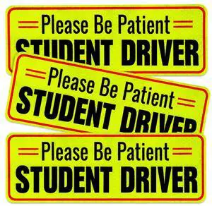 Student Driver Car Magnet Set of 3 - Reflective 10 Inch Magnetic Signs for Cars - New Driver Magnet for Vehicle - Student Drivers Sticker for Car Safety and Visibility Student Driver Car Magnet Set of 3 - Reflective 10 Inch Magnetic Signs for Cars - New Driver Magnet for Vehicle - Student Drivers Sticker for Car Safety and Visibility