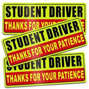 Student Driver Magnet for Car - 3PCS Reflective New Driver Signs Student Driver Magnet for Car - 3PCS Reflective New Driver Signs
