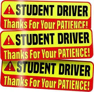 Student Driver Magnet for Car, 3-Pack, 9.72" x 3.24", Premium Student Driver Magnet for Car, 3-Pack, 9.72" x 3.24", Premium