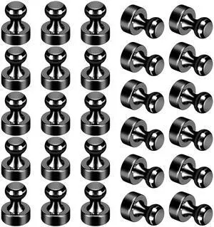 24 Pack Black Fridge Magnets,Strong Refrigerator Magnets,Magnetic Push Pins for Whiteboard,Office,Classroom,Kitchen,Lockers 24 Pack Black Fridge Magnets,Strong Refrigerator Magnets,Magnetic Push Pins for Whiteboard,Office,Classroom,Kitchen,Lockers