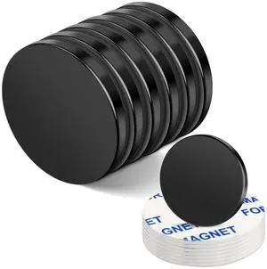 6 Pack Strong Magnets with Adhesive Backing, 20x3mm, Black 6 Pack Strong Magnets with Adhesive Backing, 20x3mm, Black