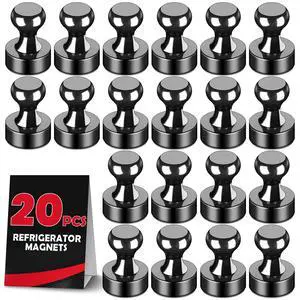 Fridge Magnets 20Pcs, Magnet for Refrigerator Whiteboard, Black Fridge Magnets 20Pcs, Magnet for Refrigerator Whiteboard, Black
