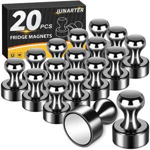 20 Pack Magnetic Push Pins, Black Strong Fridge Magnets 20 Pack Magnetic Push Pins, Black Strong Fridge Magnets
