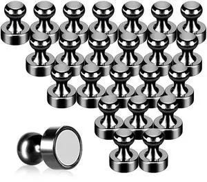 Pack of 24 Black Fridge Magnets Strong Refrigerator Magnets Push Pins Magnets for Whiteboard Office Classroom Map Kitchen Office Locker Pack of 24 Black Fridge Magnets Strong Refrigerator Magnets Push Pins Magnets for Whiteboard Office Classroom Map Kitchen Office Locker