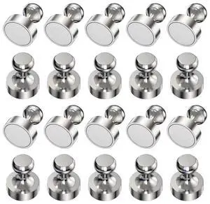 20PCS Fridge Magnets, Refrigerator Magnets for Whiteboard, Silver 20PCS Fridge Magnets, Refrigerator Magnets for Whiteboard, Silver