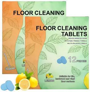 Floor Cleaning Tablets, 24PCS Hard Floor Cleaner Tablets, Pre-Measured Dissolvable Cleaning Solution for Tile and Vinyl Floors, Fresh Lemon Scent Tablet Compatible with Robot Mops, Wet/Dry Vacuums Floor Cleaning Tablets, 24PCS Hard Floor Cleaner Tablets, Pre-Measured Dissolvable Cleaning Solution for Tile and Vinyl Floors, Fresh Lemon Scent Tablet Compatible with Robot Mops, Wet/Dry Vacuums