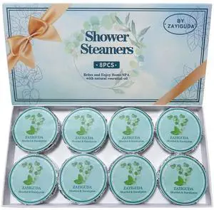 Shower Steamers Aromatherapy 8 Pack, Menthol & Eucalyptus Shower Bombs with Natural Essential Oils, Quick Relief Nasal Congestion, Relaxation & Self Care Gifts for Women & Men Shower Steamers Aromatherapy 8 Pack, Menthol & Eucalyptus Shower Bombs with Natural Essential Oils, Quick Relief Nasal Congestion, Relaxation & Self Care Gifts for Women & Men
