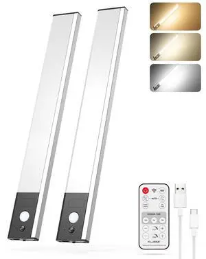 LIGHTING 80 LED Under Cabinet Lighting with Motion & Hand Wave Sensor, 3CCT Dimmable Magnetic Closet Lights Wireless with Remote, Rechargeable Battery Operated Counter Lights Kitchen, 2 Pack LIGHTING 80 LED Under Cabinet Lighting with Motion & Hand Wave Sensor, 3CCT Dimmable Magnetic Closet Lights Wireless with Remote, Rechargeable Battery Operated Counter Lights Kitchen, 2 Pack