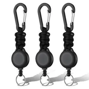 3 Pack Retractable Keychain, Heavy Duty Carabiner Badge Holders 3 Pack Retractable Keychain, Heavy Duty Carabiner Badge Holders