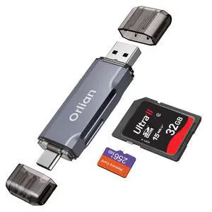 USB 3.0 SD Card Reader,Dual Slots USB 3.0 Type C to Micro SD Card Adapter, Memory Card Reader Adapter for MicroSD, SDHC, SDXC, RS-MMC, MMC, Compatible with Laptop, iPhone 16/15,MacBook Android (Gray) USB 3.0 SD Card Reader,Dual Slots USB 3.0 Type C to Micro SD Card Adapter, Memory Card Reader Adapter for MicroSD, SDHC, SDXC, RS-MMC, MMC, Compatible with Laptop, iPhone 16/15,MacBook Android (Gray)