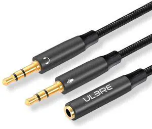 Headphone Splitter for Computer 3.5mm Female to 2 Dual 3.5mm Male Headphone Mic Audio Y Splitter Cable Microphone Stereo Jack Earphones Port Cord Gaming Headset to PC Laptop Headphone Splitter for Computer 3.5mm Female to 2 Dual 3.5mm Male Headphone Mic Audio Y Splitter Cable Microphone Stereo Jack Earphones Port Cord Gaming Headset to PC Laptop