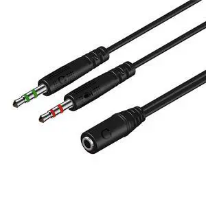 Headphone Splitter for PC 3.5mm Female to Dual 3.5mm Male Mic Y Splitter Headphone Splitter for PC 3.5mm Female to Dual 3.5mm Male Mic Y Splitter
