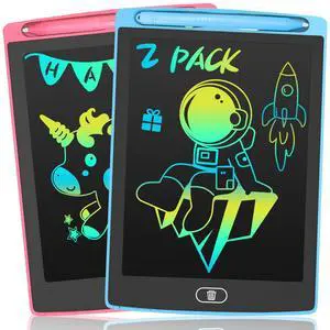 2 Pack LCD Writing Tablet for Kids, 8.5 Inch Colourful Doodle Board Drawing Pad, Travel Games Learning Toys, Birthday Christmas Gifts Toys for 3 4 5 6 7 8 Year Old Girls Boys (Blue+Pink) 2 Pack LCD Writing Tablet for Kids, 8.5 Inch Colourful Doodle Board Drawing Pad, Travel Games Learning Toys, Birthday Christmas Gifts Toys for 3 4 5 6 7 8 Year Old Girls Boys (Blue+Pink)