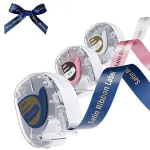 P12 Satin Ribbon Label Tape for Gift Wrapping, DIY Craft Wedding P12 Satin Ribbon Label Tape for Gift Wrapping, DIY Craft Wedding