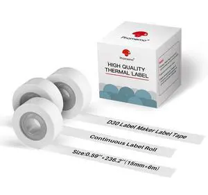 D30 Label Tape, 3 Roll D30 Label Maker Thermal Labels, 0.59'' x 20ft Non-precut Self-Adhesive Thermal Sticker Paper Tape for Home, School, Office D30 Label Tape, 3 Roll D30 Label Maker Thermal Labels, 0.59'' x 20ft Non-precut Self-Adhesive Thermal Sticker Paper Tape for Home, School, Office