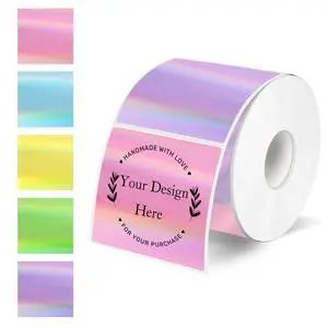 Square Thermal Labels Stickers 2" x 2", Holographic Thermal Stickers Labels, Glitter Self-Adhesive Direct Thermal Label for Small Business- Holographic 5 Colors Square Thermal Labels Stickers 2" x 2", Holographic Thermal Stickers Labels, Glitter Self-Adhesive Direct Thermal Label for Small Business- Holographic 5 Colors