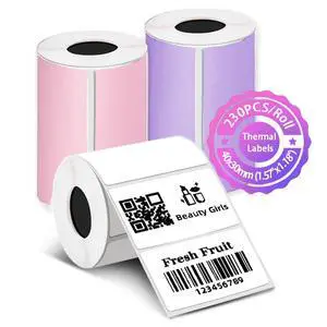 3 Rolls Color Thermal Printer Sticker Paper for M110/T50M Pro, 1.57x1.18In 3 Rolls Color Thermal Printer Sticker Paper for M110/T50M Pro, 1.57x1.18In