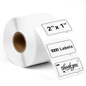 2" x 1" Direct Thermal Labels-Perforated Barcodes, Shipping, Address Label Paper, Durable Self-Adhesive Thermal Printer Stickers, Compatible with Zebra & Rollo Printers1 Roll1000 Labels 2" x 1" Direct Thermal Labels-Perforated Barcodes, Shipping, Address Label Paper, Durable Self-Adhesive Thermal Printer Stickers, Compatible with Zebra & Rollo Printers1 Roll1000 Labels
