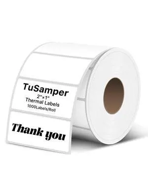 2x1 Thermal Labels, White Thermal Sticker Labels, 1000 Sheets/Roll 2x1 Thermal Labels, White Thermal Sticker Labels, 1000 Sheets/Roll