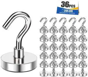 Magnetic Hooks 30lbs Strong Magnets Hook 36 Pack Magnetic Hooks 30lbs Strong Magnets Hook 36 Pack