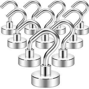 Magnetic Hooks, 30lb Heavy Duty, Silver, 10 Pack Magnetic Hooks, 30lb Heavy Duty, Silver, 10 Pack