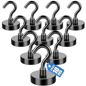 Magnetic Hooks,50 LB Heavy Duty Magnet with Hook 10PCS Magnetic Hooks,50 LB Heavy Duty Magnet with Hook 10PCS