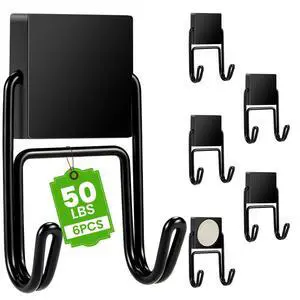 Magnetic Hooks 6Pcs 50lbs+ Magnet Hook Cruise Essentials Black Magnetic Hooks 6Pcs 50lbs+ Magnet Hook Cruise Essentials Black