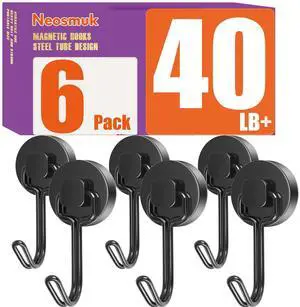 Magnetic Swing Hooks, 40 lb Cruise Hooks, Black, 6 Pack Magnetic Swing Hooks, 40 lb Cruise Hooks, Black, 6 Pack