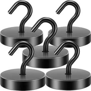 Magnetic Hooks Steel Tube Design for Cruise,100lb+ Black,5 Pack Magnetic Hooks Steel Tube Design for Cruise,100lb+ Black,5 Pack